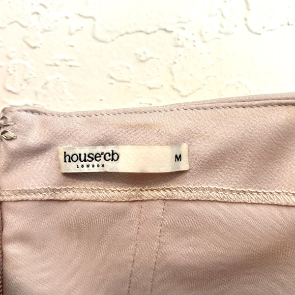 House of Cb Jasmine Strapless Satin Mini Dress in Oyster Champagne - Picture 5 of 15